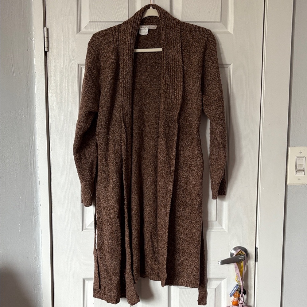 Max Studio Chocolate Brown Open Front Cardigan
